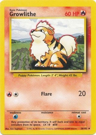 Growlithe (28/102) [Base Set Unlimited] - The Mythic Store | 24h Order Processing