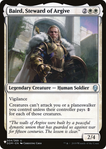 Baird, Steward of Argive [The List] - The Mythic Store | 24h Order Processing