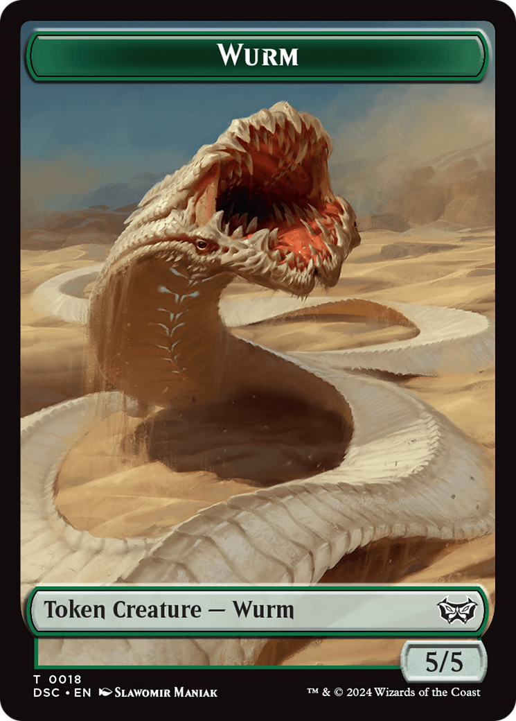 Wurm (0018) // Fractal Double-Sided Token [Duskmourn: House of Horror Commander Tokens] - The Mythic Store | 24h Order Processing