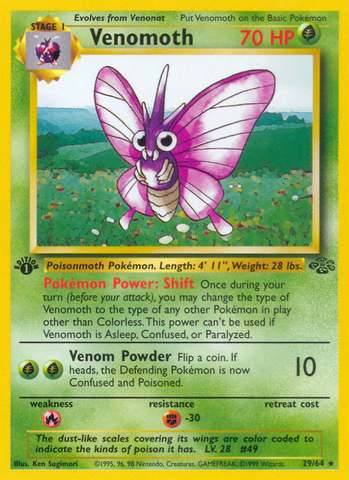 Venomoth (29/64) [Jungle 1st Edition] - The Mythic Store | 24h Order Processing