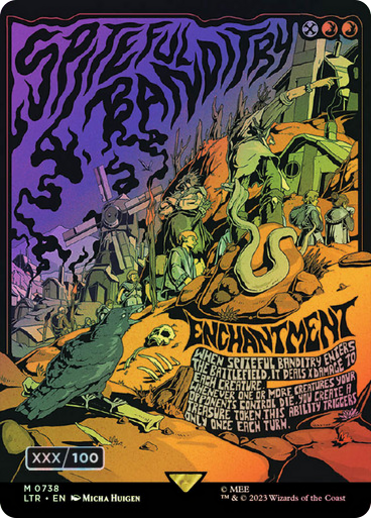 Spiteful Banditry (Borderless Poster) (Serialized) [The Lord of the Rings: Tales of Middle-Earth] - The Mythic Store | 24h Order Processing