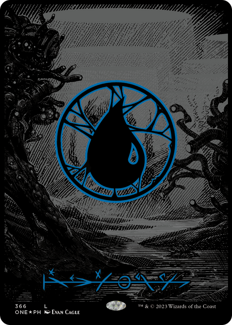 Island (366) (Oil Slick Raised Foil) [Phyrexia: All Will Be One] - The Mythic Store | 24h Order Processing