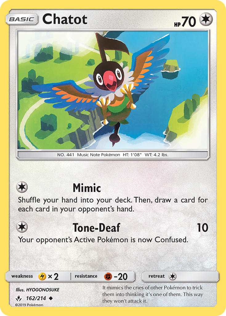 Chatot (162/214) [Sun & Moon: Unbroken Bonds] - The Mythic Store | 24h Order Processing