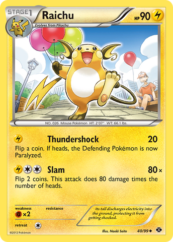Raichu (40/99) [Black & White: Next Destinies] - The Mythic Store | 24h Order Processing