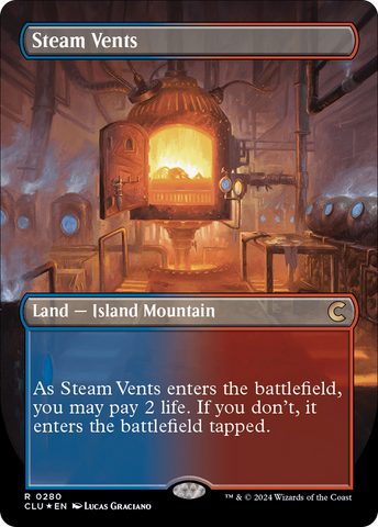 Steam Vents (Borderless) [Ravnica: Clue Edition] - The Mythic Store | 24h Order Processing