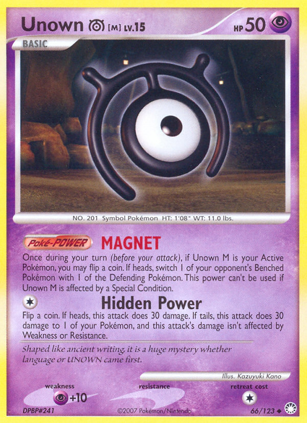 Unown M (66/123) [Diamond & Pearl: Mysterious Treasures] - The Mythic Store | 24h Order Processing