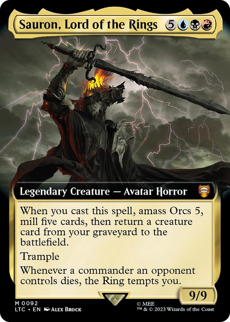 Sauron, Lord of the Rings (Extended Art) [The Lord of the Rings: Tales of Middle-Earth Commander] - The Mythic Store | 24h Order Processing
