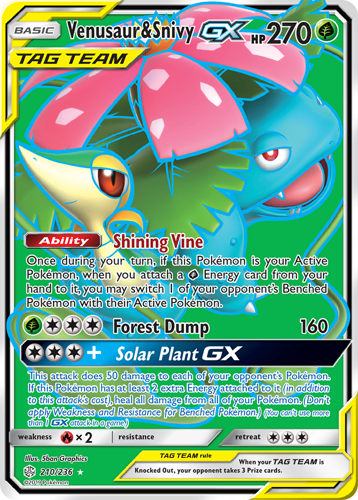 Venusaur & Snivy GX (210/236) [Sun & Moon: Cosmic Eclipse] - The Mythic Store | 24h Order Processing