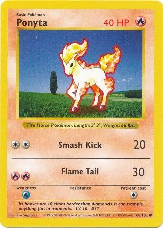 Ponyta (60/102) [Base Set Shadowless Unlimited] - The Mythic Store | 24h Order Processing