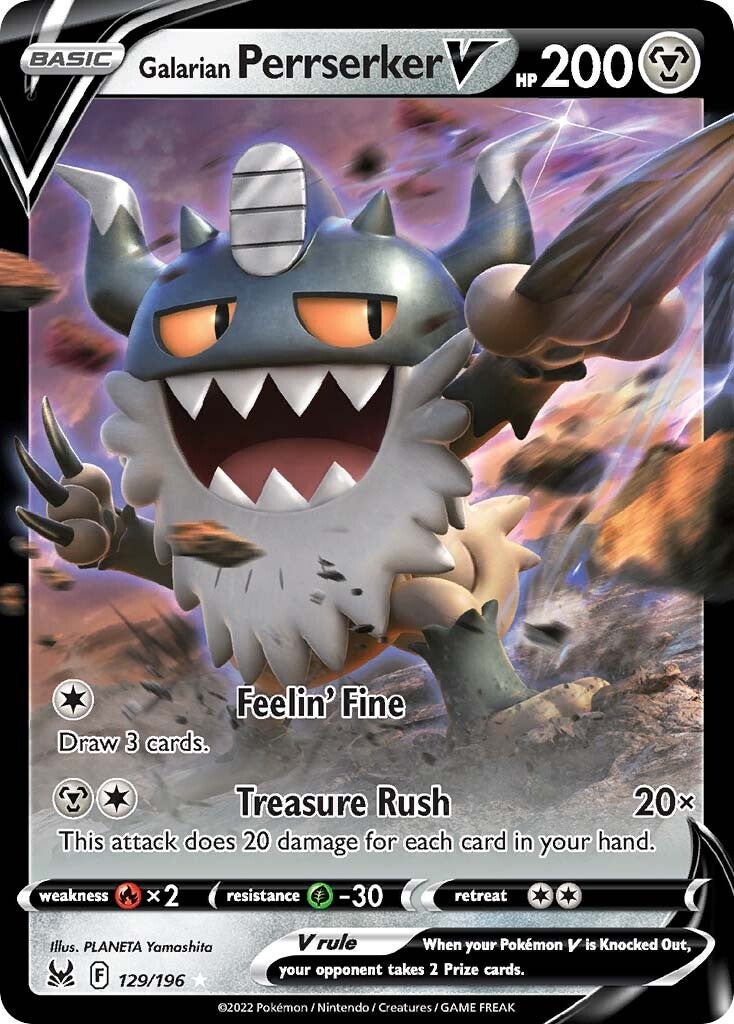 Galarian Perrserker V (129/196) [Sword & Shield: Lost Origin] - The Mythic Store | 24h Order Processing