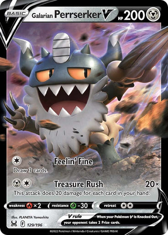 Galarian Perrserker V (129/196) [Sword & Shield: Lost Origin] - The Mythic Store | 24h Order Processing