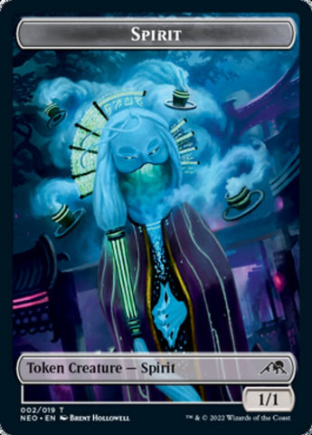 Spirit (002) // Spirit (012) Double-Sided Token [Kamigawa: Neon Dynasty Tokens] - The Mythic Store | 24h Order Processing