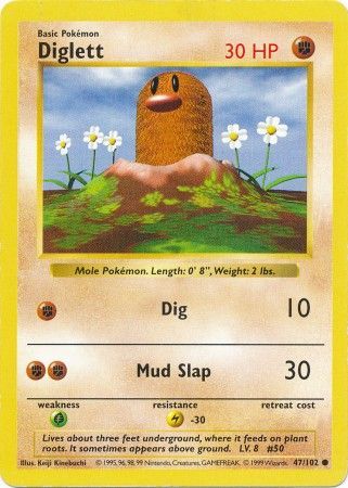 Diglett (47/102) [Base Set Shadowless Unlimited] - The Mythic Store | 24h Order Processing