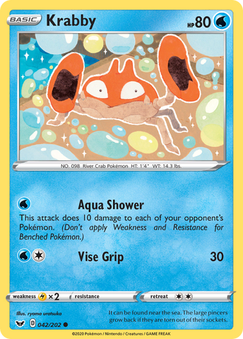 Krabby (042/202) [Sword & Shield: Base Set] - The Mythic Store | 24h Order Processing