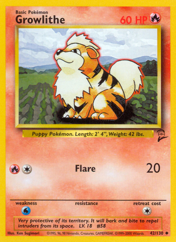 Growlithe (42/130) [Base Set 2] - The Mythic Store | 24h Order Processing