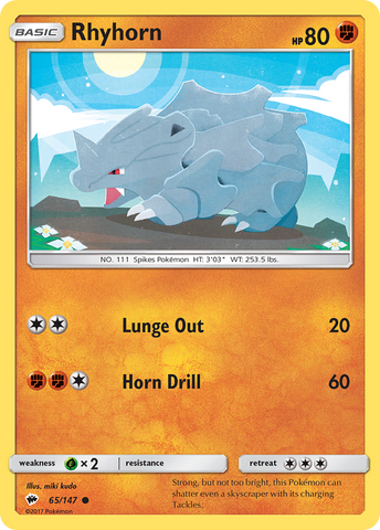 Rhyhorn (65/147) [Sun & Moon: Burning Shadows] - The Mythic Store | 24h Order Processing