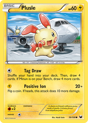 Plusle (39/108) [Black & White: Dark Explorers] - The Mythic Store | 24h Order Processing