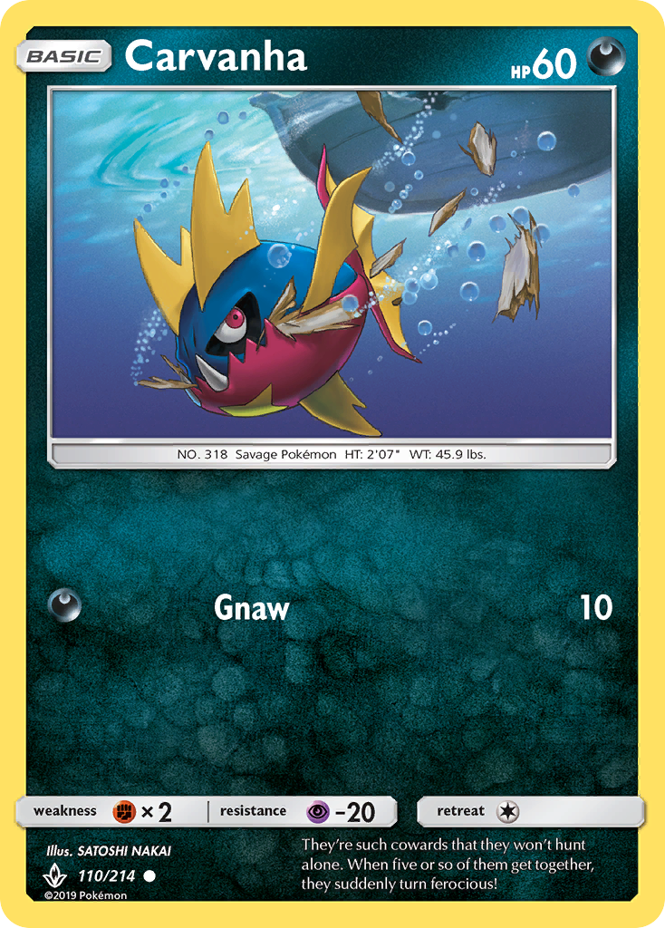 Carvanha (110/214) [Sun & Moon: Unbroken Bonds] - The Mythic Store | 24h Order Processing