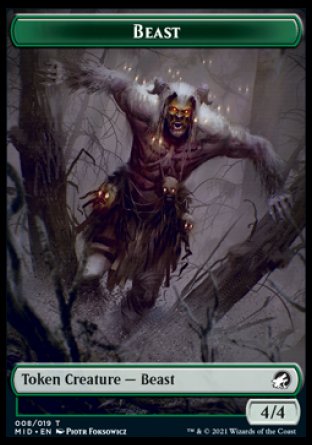 Human // Beast (008) Double-Sided Token [Innistrad: Midnight Hunt Tokens] - The Mythic Store | 24h Order Processing