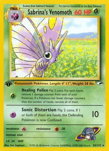 Sabrina's Venomoth (34/132) [Gym Heroes 1st Edition] - The Mythic Store | 24h Order Processing