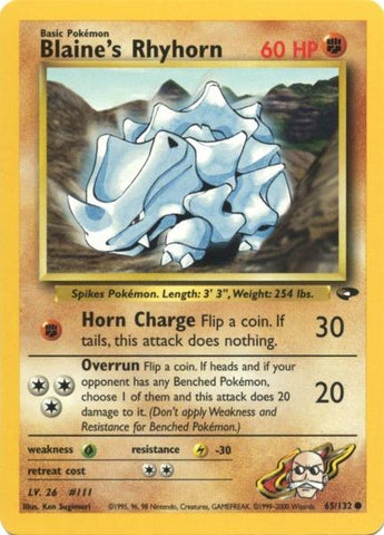 Blaine's Rhyhorn (65/132) [Gym Challenge Unlimited] - The Mythic Store | 24h Order Processing