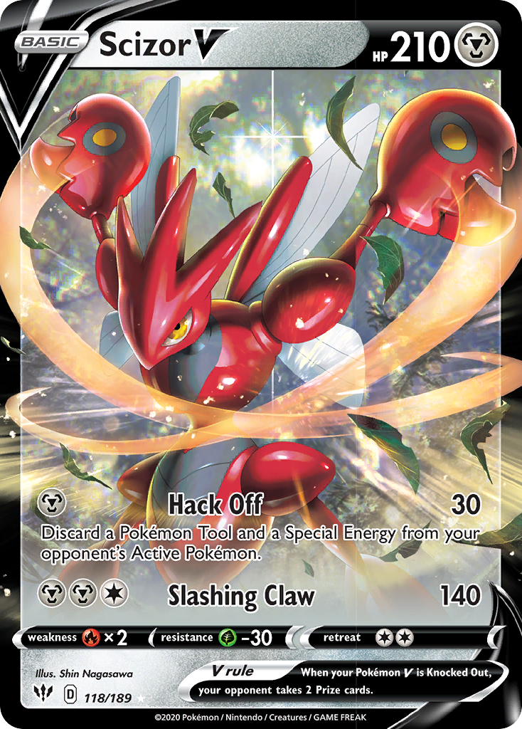 Scizor V (118/189) [Sword & Shield: Darkness Ablaze] - The Mythic Store | 24h Order Processing