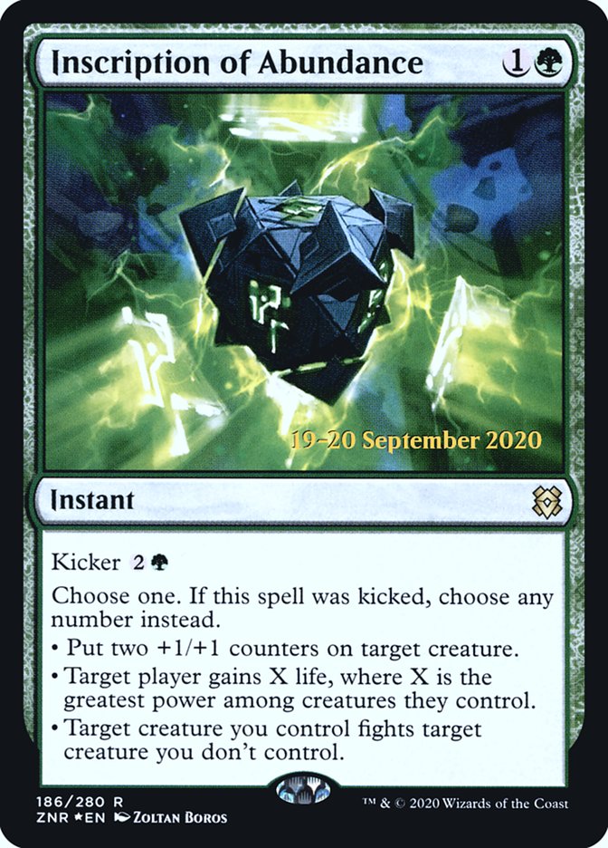 Inscription of Abundance [Zendikar Rising Prerelease Promos] - The Mythic Store | 24h Order Processing
