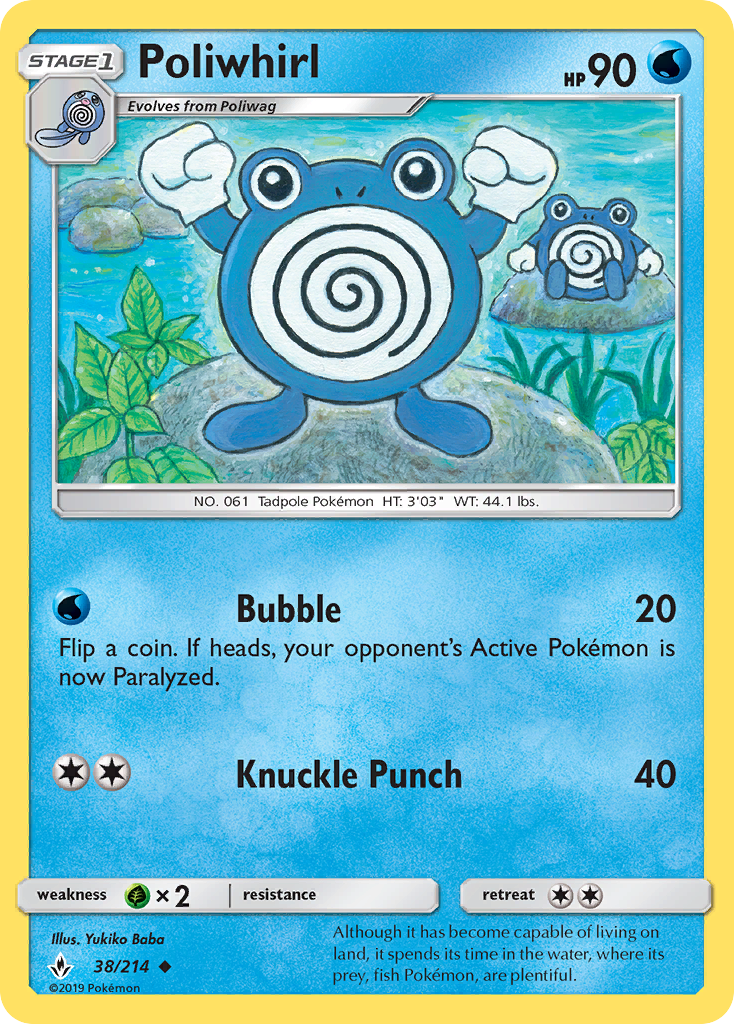 Poliwhirl (38/214) [Sun & Moon: Unbroken Bonds] - The Mythic Store | 24h Order Processing