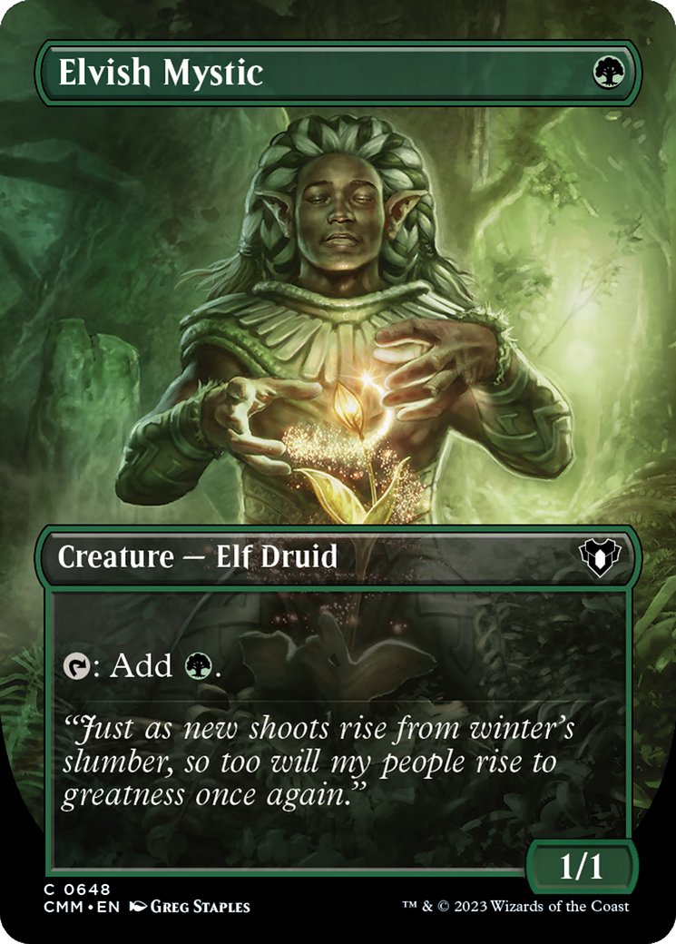 Elvish Mystic (Borderless Alternate Art) [Commander Masters] - The Mythic Store | 24h Order Processing