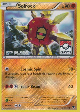 Solrock (64/146) (2nd Place League Challenge Promo) [XY: Base Set] - The Mythic Store | 24h Order Processing