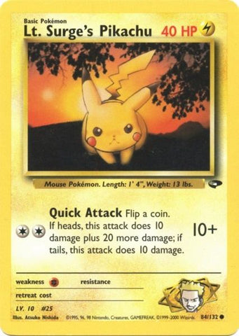 Lt. Surge's Pikachu (84/132) [Gym Challenge Unlimited] - The Mythic Store | 24h Order Processing