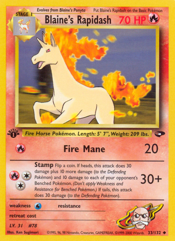 Blaine's Rapidash (33/132) [Gym Challenge 1st Edition] - The Mythic Store | 24h Order Processing