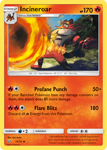 Incineroar (17/73) [Sun & Moon: Shining Legends] - The Mythic Store | 24h Order Processing
