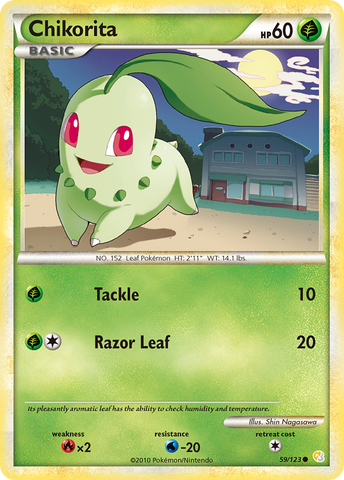 Chikorita (59/123) [HeartGold & SoulSilver: Base Set] - The Mythic Store | 24h Order Processing