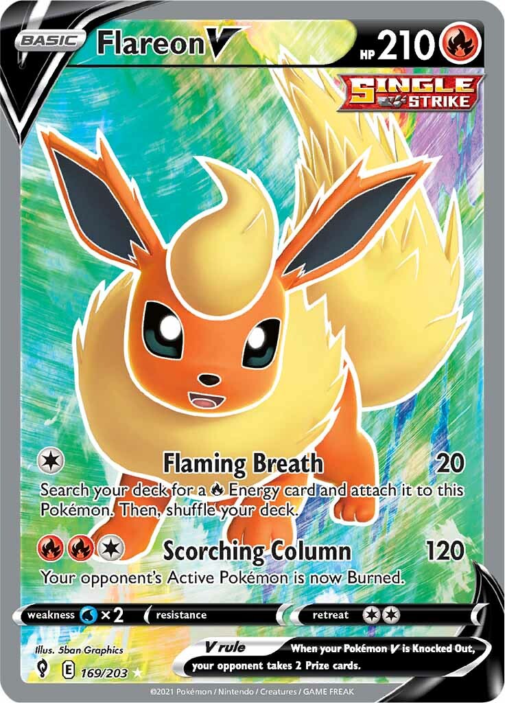 Flareon V (169/203) [Sword & Shield: Evolving Skies] - The Mythic Store | 24h Order Processing