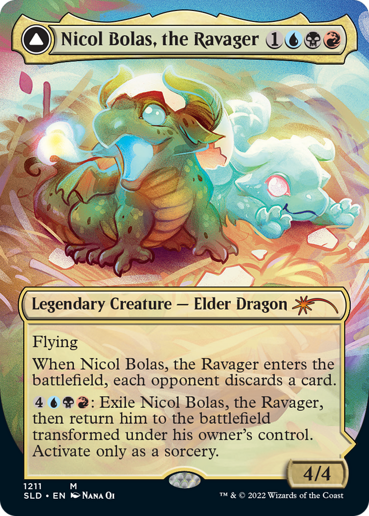 Nicol Bolas, the Ravager // Nicol Bolas, the Arisen (Display Commander) (Borderless) [Secret Lair: From Cute to Brute] - The Mythic Store | 24h Order Processing