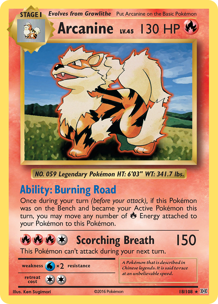 Arcanine (18/108) [XY: Evolutions] - The Mythic Store | 24h Order Processing