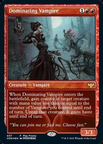 Dominating Vampire (Play Promo) [Innistrad: Crimson Vow Promos] - The Mythic Store | 24h Order Processing