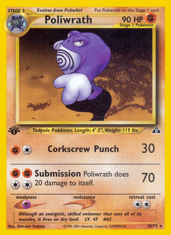 Poliwrath (28/75) [Neo Discovery 1st Edition] - The Mythic Store | 24h Order Processing