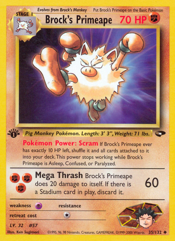 Brock's Primeape (35/132) [Gym Challenge 1st Edition] - The Mythic Store | 24h Order Processing