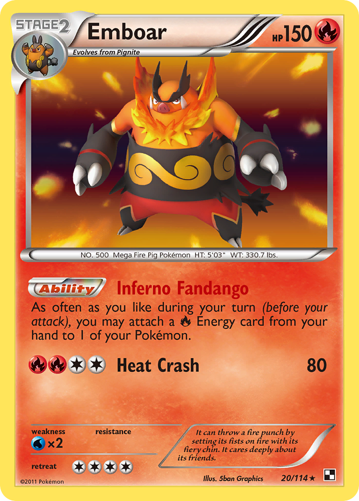 Emboar (20/114) [Black & White: Base Set] - The Mythic Store | 24h Order Processing