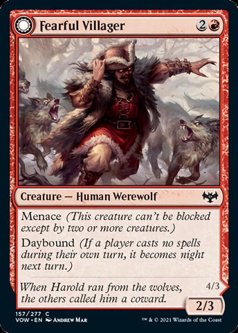 Fearful Villager // Fearsome Werewolf [Innistrad: Crimson Vow] - The Mythic Store | 24h Order Processing