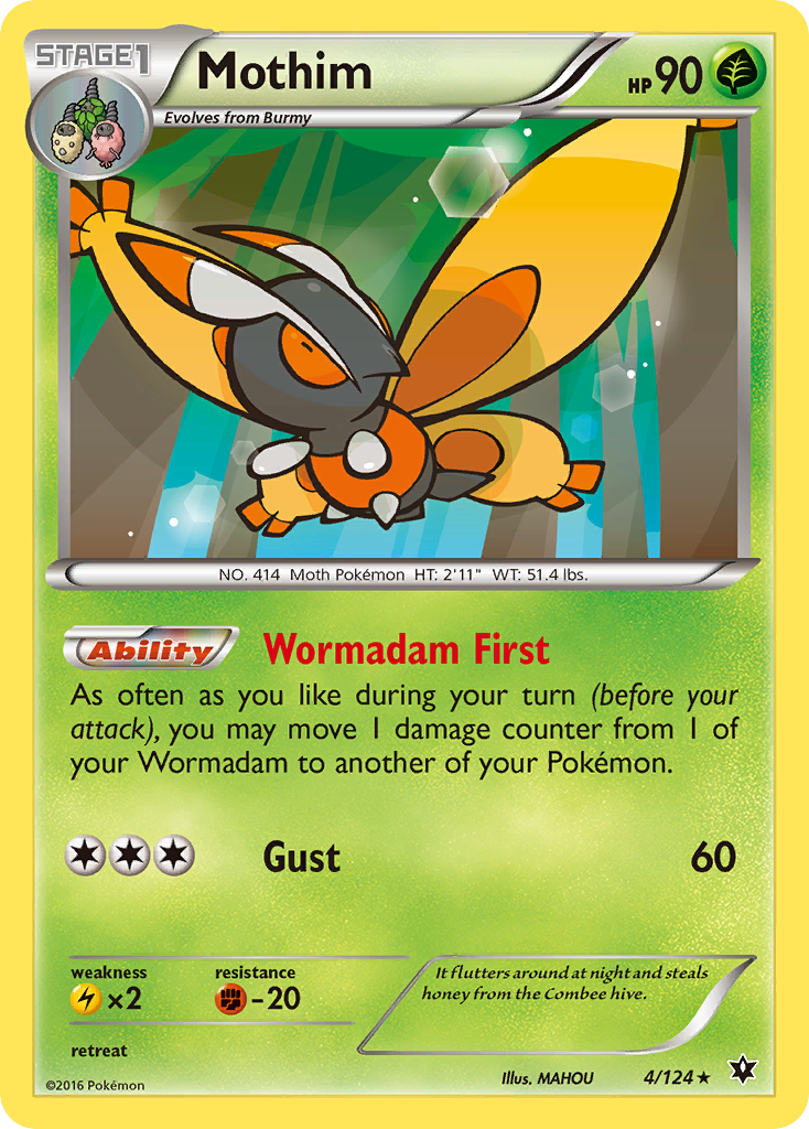 Mothim (4/124) [XY: Fates Collide] - The Mythic Store | 24h Order Processing