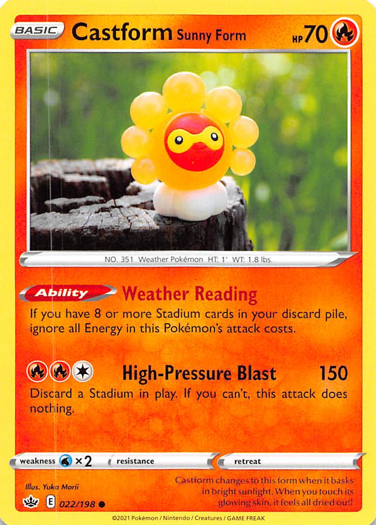 Castform Sunny Form (022/198) [Sword & Shield: Chilling Reign] - The Mythic Store | 24h Order Processing