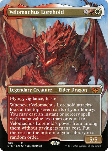 Velomachus Lorehold (Borderless Alternate Art) [Strixhaven: School of Mages] - The Mythic Store | 24h Order Processing