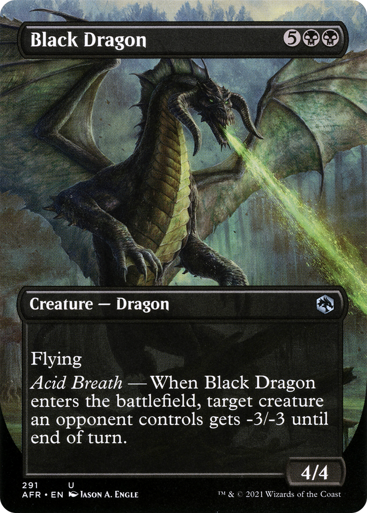 Black Dragon (Borderless Alternate Art) [Dungeons & Dragons: Adventures in the Forgotten Realms] - The Mythic Store | 24h Order Processing