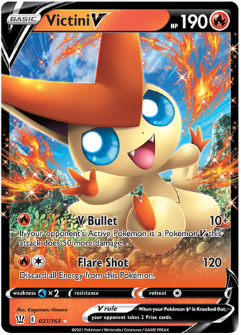 Victini V (021/163) [Sword & Shield: Battle Styles] - The Mythic Store | 24h Order Processing