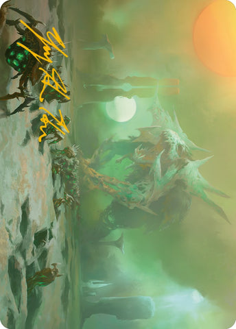 Green Sun's Twilight Art Card (Gold-Stamped Signature) [Phyrexia: All Will Be One Art Series] - The Mythic Store | 24h Order Processing