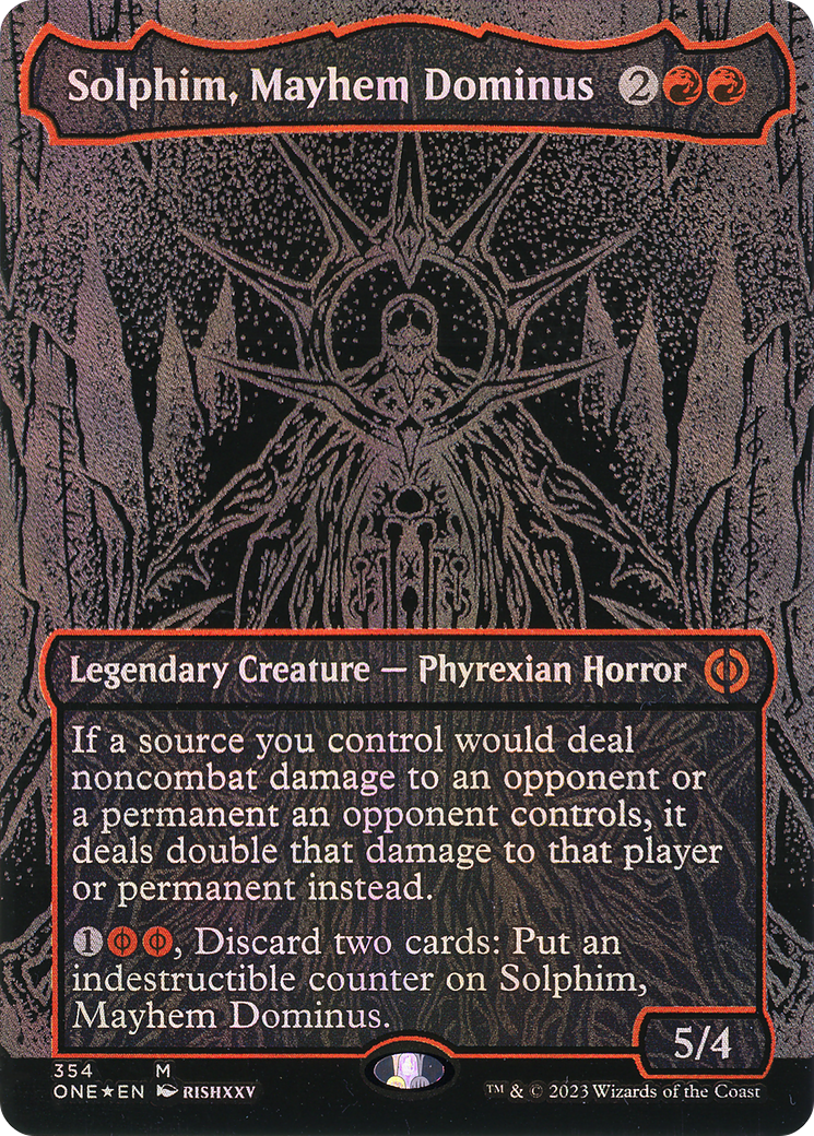 Solphim, Mayhem Dominus (Oil Slick Raised Foil) [Phyrexia: All Will Be One] - The Mythic Store | 24h Order Processing