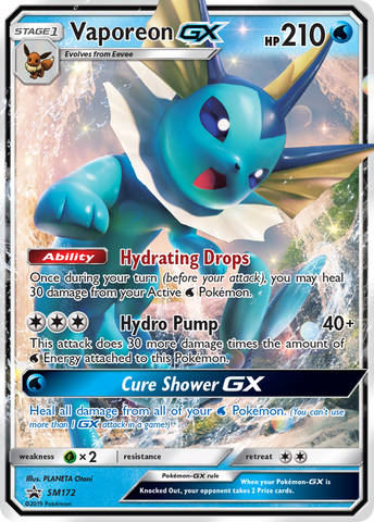Vaporeon GX (SM172) [Sun & Moon: Black Star Promos] - The Mythic Store | 24h Order Processing